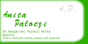 anita paloczi business card
